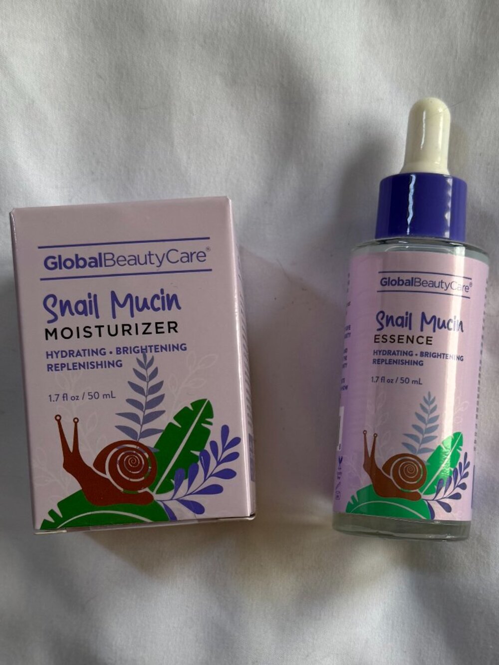 Global Beauty Care Snail Mucin Essence & Moisturizer Set, Hydrate, Brighten